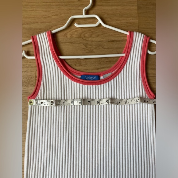 Natural Reflections Tank Top, size M, white and coral - Picture 4 of 5